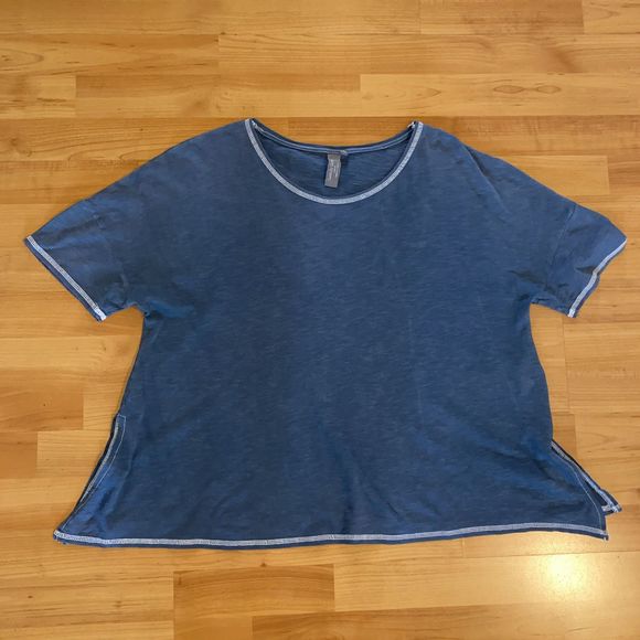 SWEATY BETTY Refresh T-shirt Top Women's Medium V-Neck Short Sleeve Blue - Picture 8 of 12